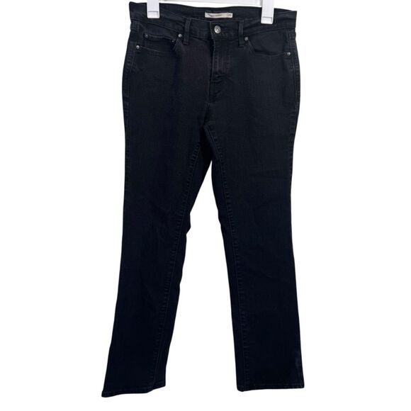 Levi's 505 Black Mid Rise Straight Leg Jeans - Picture 1 of 6
